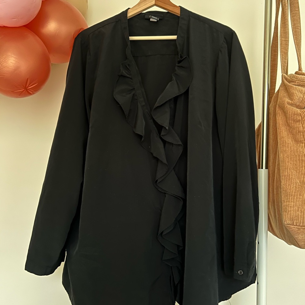 Black Ruffled Blouse